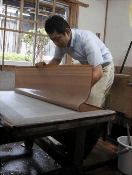Figure 8.  Traditional Japanese paper making at Hasegawa Washi Kobo.  