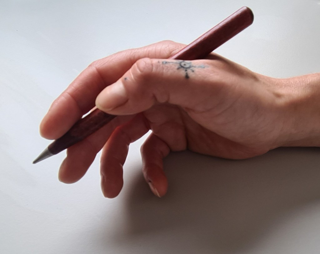 Engraving Tool in hand. Photography by Ari Mangraviti.