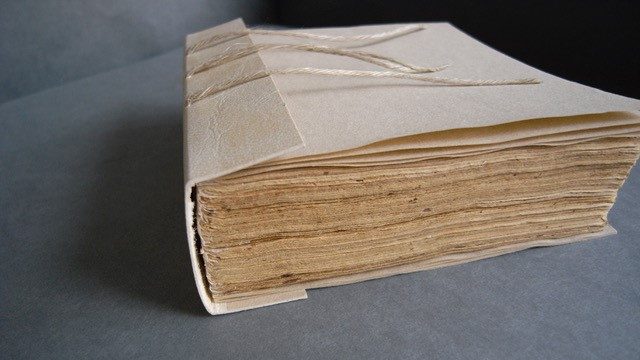 Fig 1.9 – End view of laced-on spine piece.
