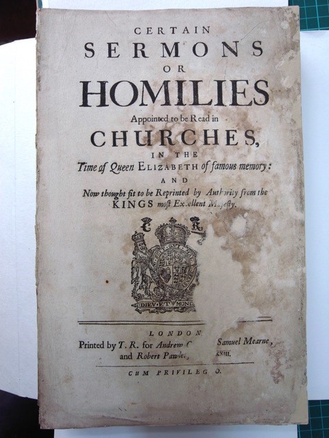 Fig 2.2 – The title page after repair.