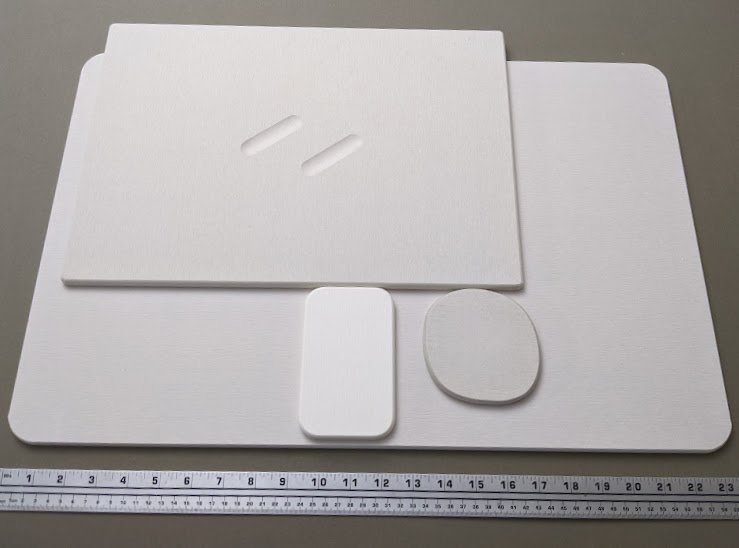 Fig. 5 – Various types of diatomaceous earth stone products are shown above. Diatomaceous earth comes in various colours, from white to brown-grey; DE stones come in different shades of white and grey. Photography by Ewa Paul.