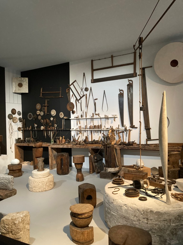 Inside Brancusi's studio with sculptures and tools