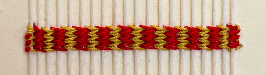 Example of a chevron pattern endband