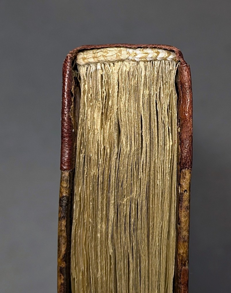 Detail of the reattached endband and reconstructed missing part