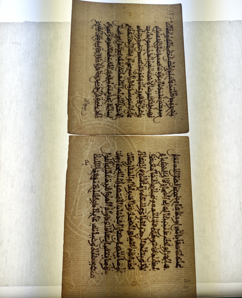 WMS Arabic 742, fols. 186–187. Britannia Watermark of Millington & Sons, London. 